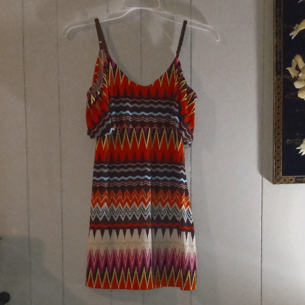 Bailey Blue spaghetti strap multi-color blouse